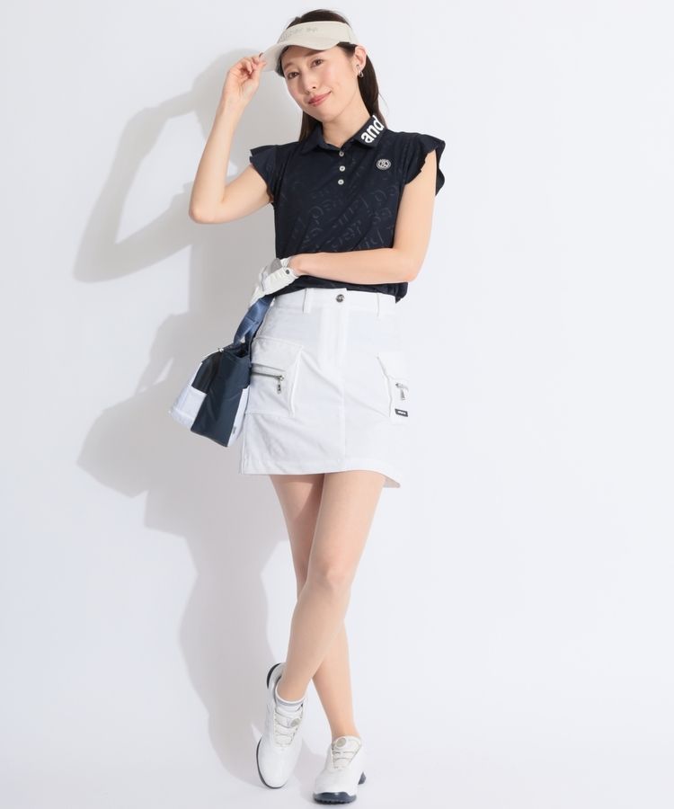 アンパスィ AP 【マルチストレッチ】バイアスロゴフリルスリーブ