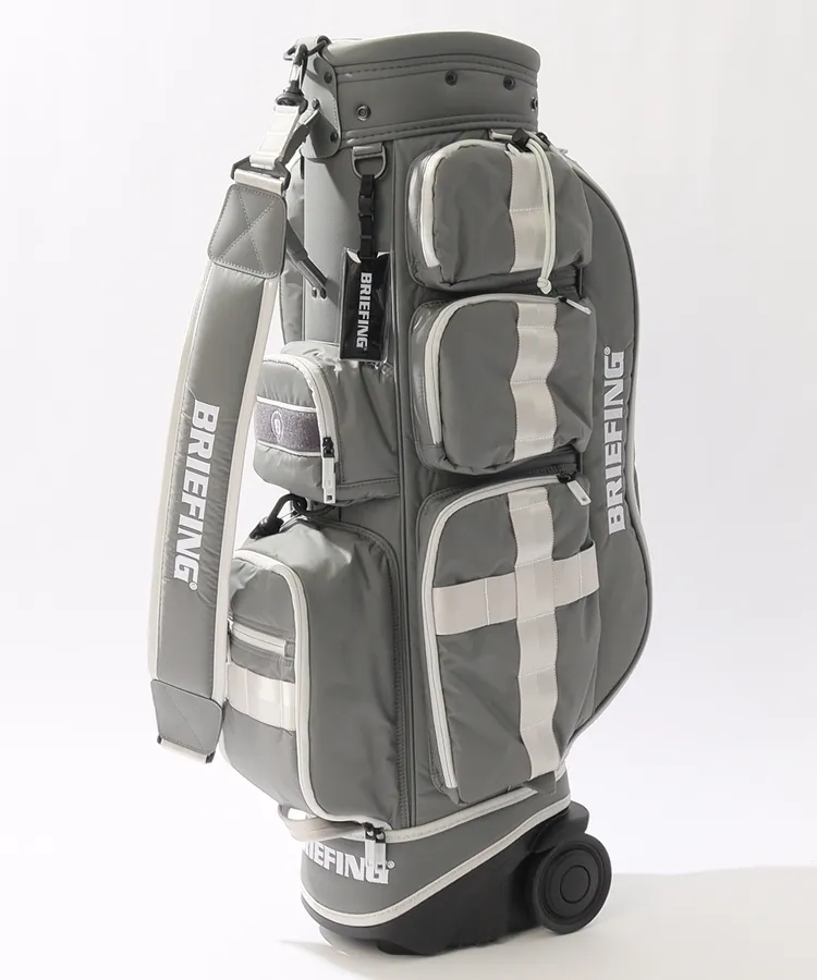 ビームスゴルフ BE バイカラーレザー調キャディバッグ レディース