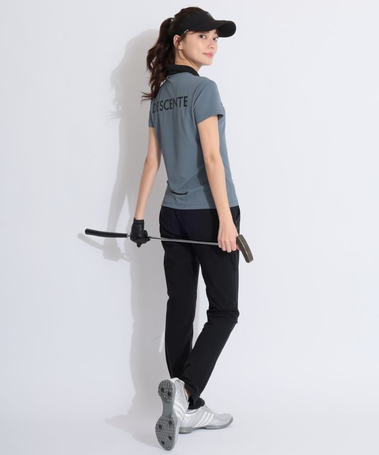 デサントゴルフ DE 【防汚ストレッチ】バックプリント衿リブ半袖