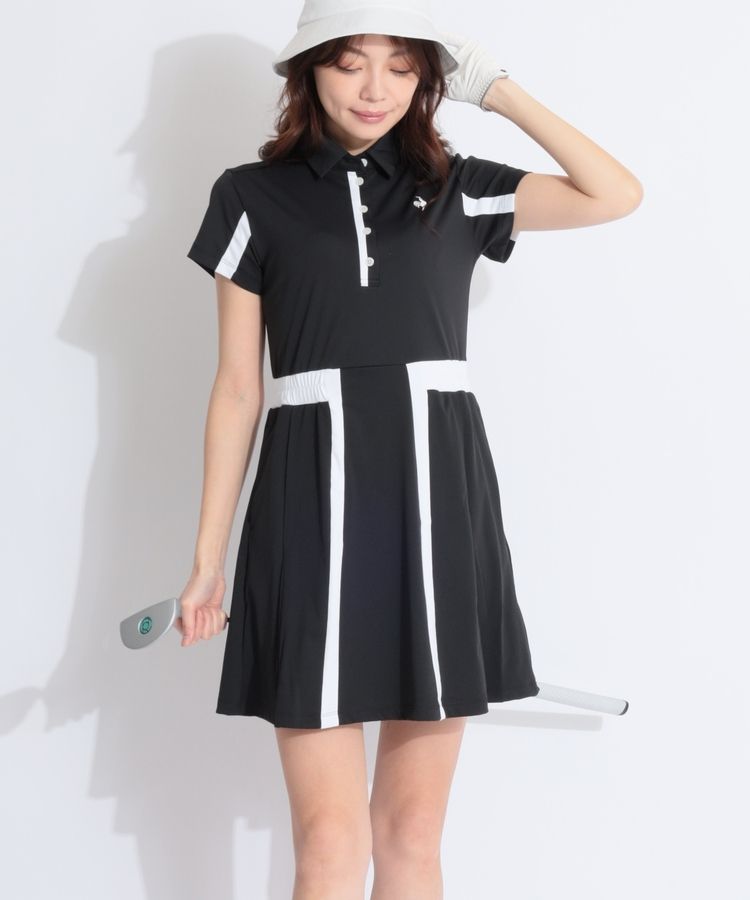 70245　ルコックスポルティフ　半袖ワンピース　紺ほか　サイズM le coq sportif GOLF 公式 ルコックスポルティフ ゴルフ カラー