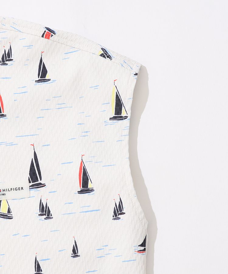 トミーヒルフィガーゴルフ TH 【UV】ヨットプリントフレンチスリーブ