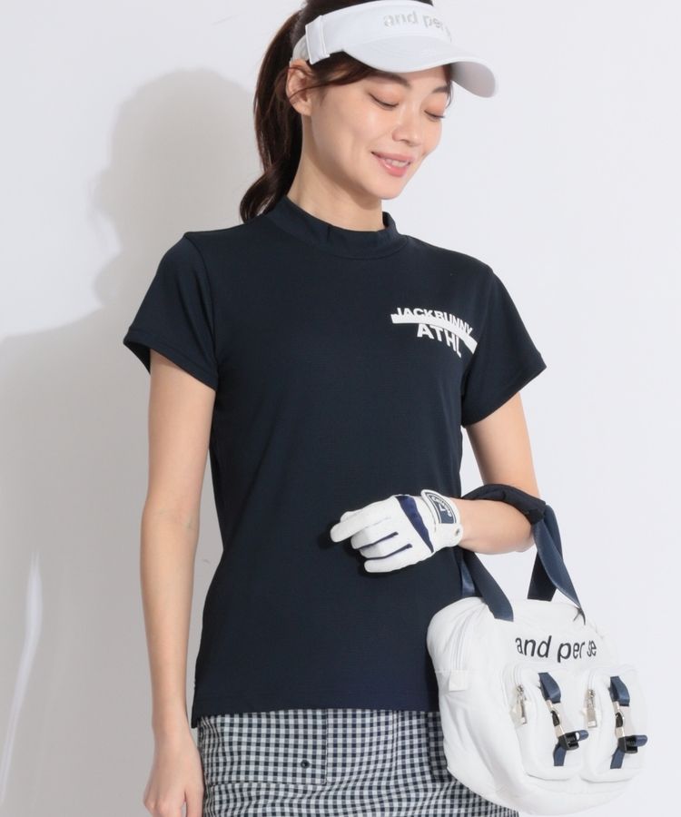 ホットプレート セール ジャックバニー JB 【接触冷感】ロゴラインポイントモックネック メンズウェア