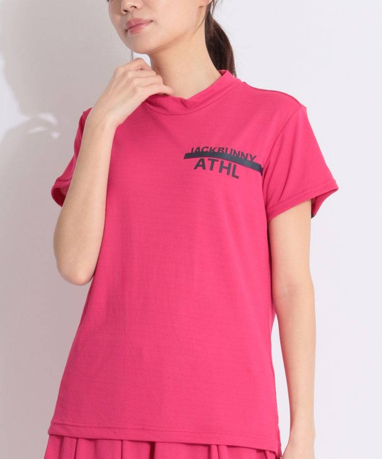 JB 【接触冷感】ロゴラインポイントモックネック半袖カットソー