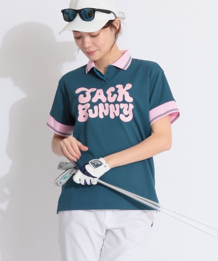 ジャックバニー JB バイカラーロゴデザイン半袖ポロシャツ