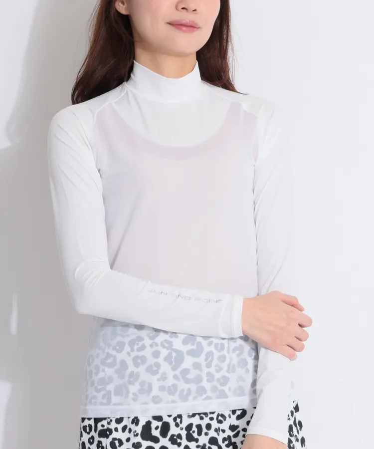 新品 ジュン&ロペ 長袖モックネック冷感インナーメッシュ Sサイズ 日本製 新品 ジュン&ロペ 長袖モックネック冷感インナーメッシュ S