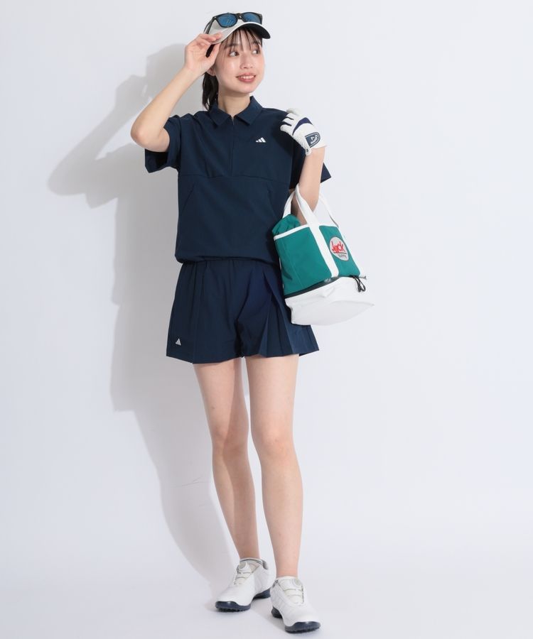 アディダスゴルフ AG ストライプ柄ボックスシルエット半袖ポロシャツ