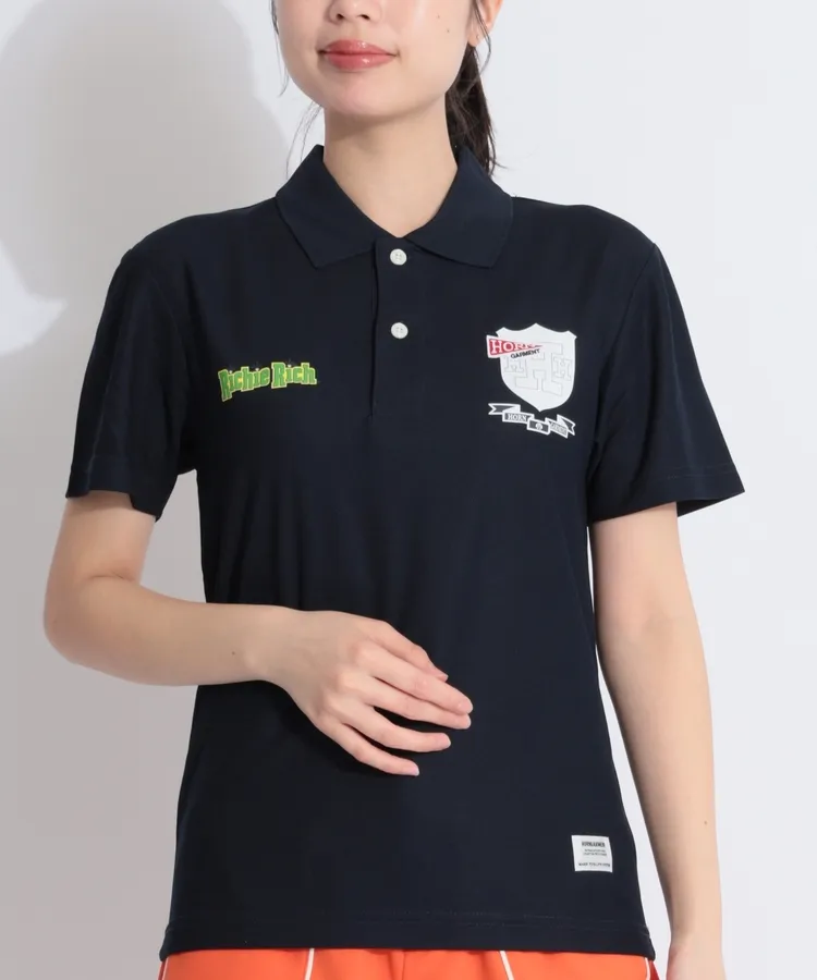 【新品】ホーンガーメント　レディース　半袖　ポロシャツ ホーンガーメント HO 【RichieRich】バックプリント半袖