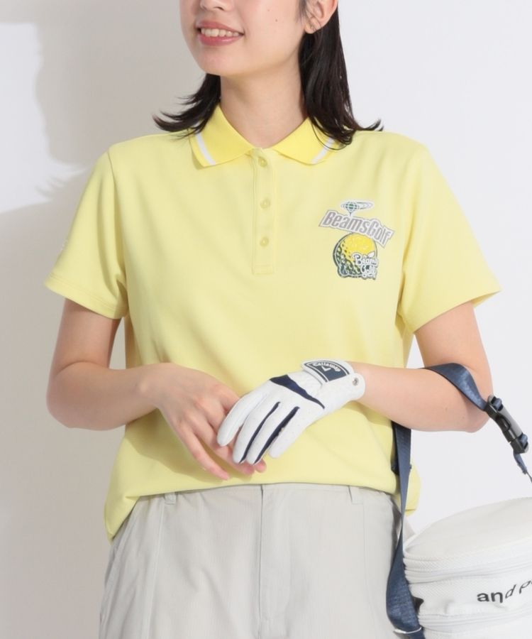 ラッセルノ ポロシャツ ボーリングシャツ 黄色 ゴルフウェア XL 異素材切替】ラッセルノ ゴルフウェア 半袖 ポロシャツ T