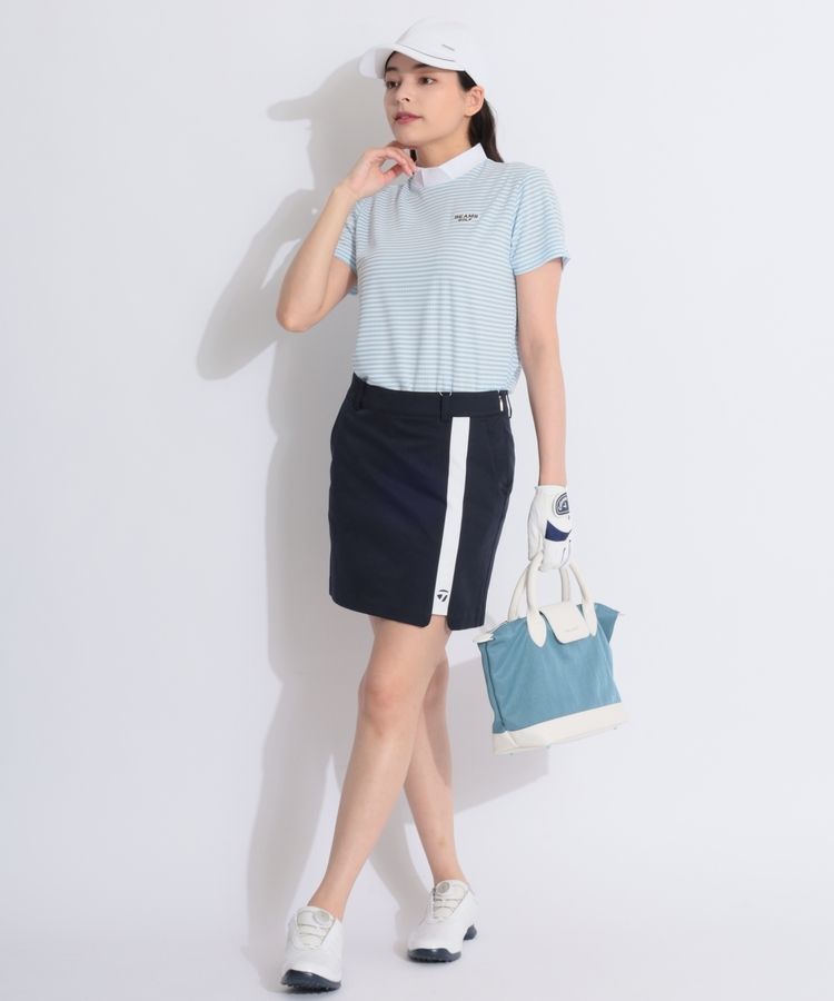 「BEAMS GOLF」 長袖カットソー LARGE ネイビー レディース BEAMS GOLF ビームスゴルフ 長袖 シャツ sizeM/黒x紺