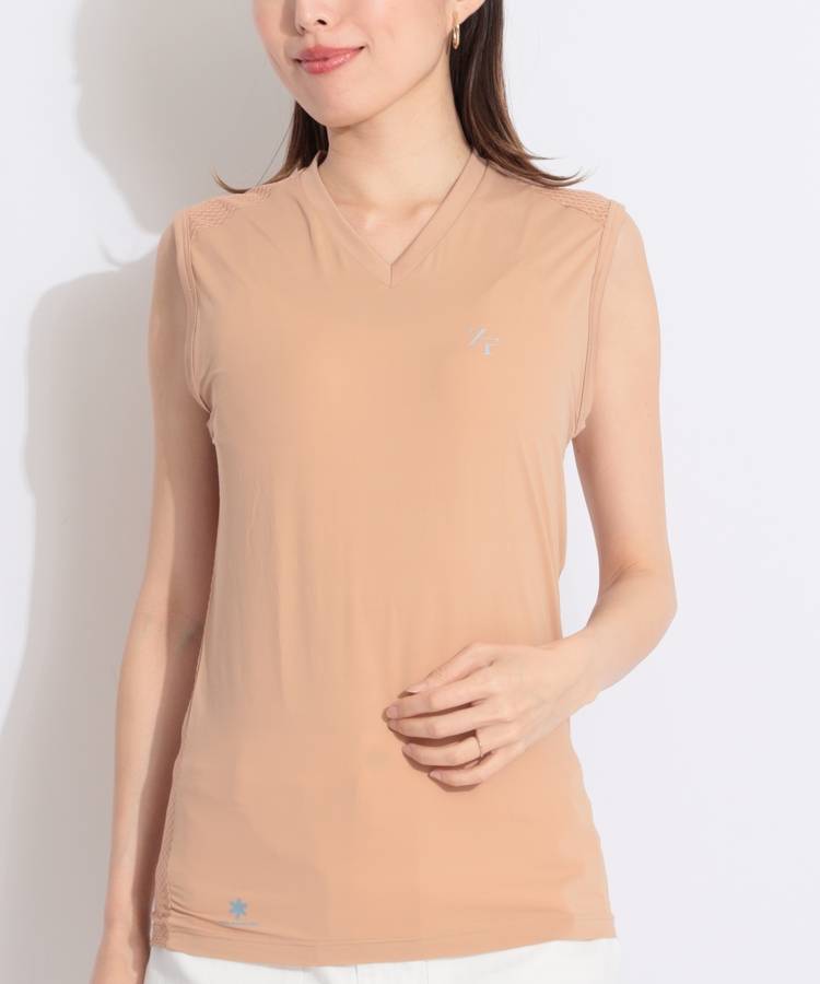 ZF 【アイスメッシュ】ノースリーブVネックインナー