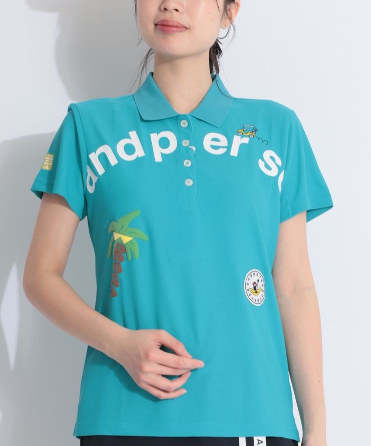 ❤アンパスィ】✨新品試着のみ　一目でアンパスィ　ゴルフポロシャツ　レディース　M ポロシャツ レディース アンパスィ and per se 2025 秋冬 新作