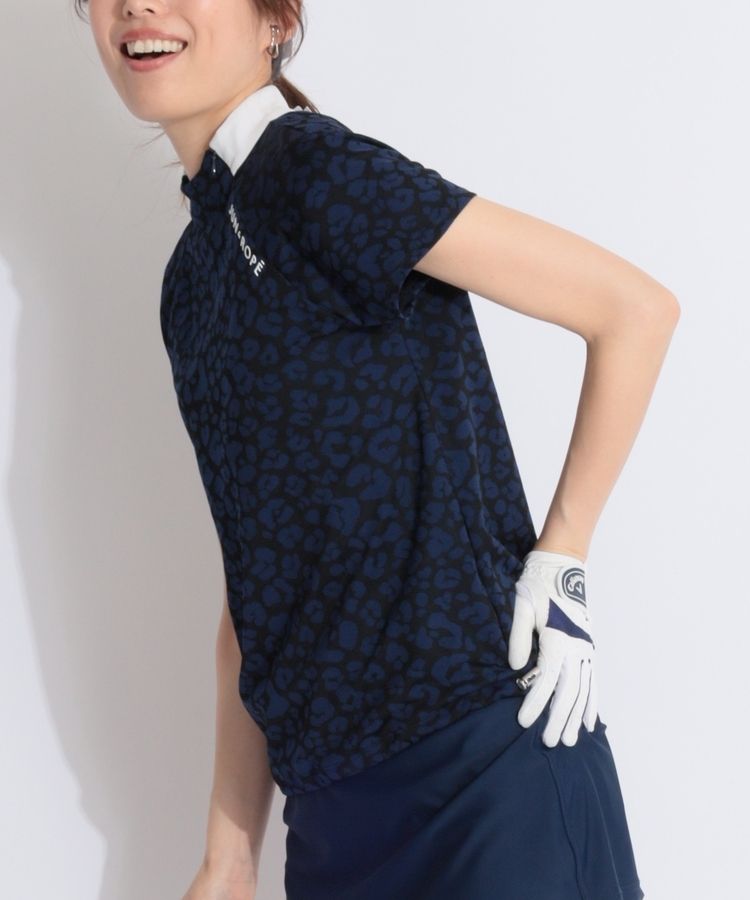 新品JUN&ROPE レオパード柄ジャガード 裾ドロストシャツL 2025 レオパ