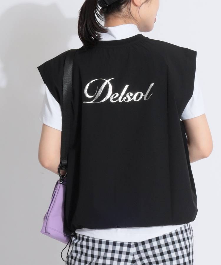 DL バックプリントVネックナイロンベスト