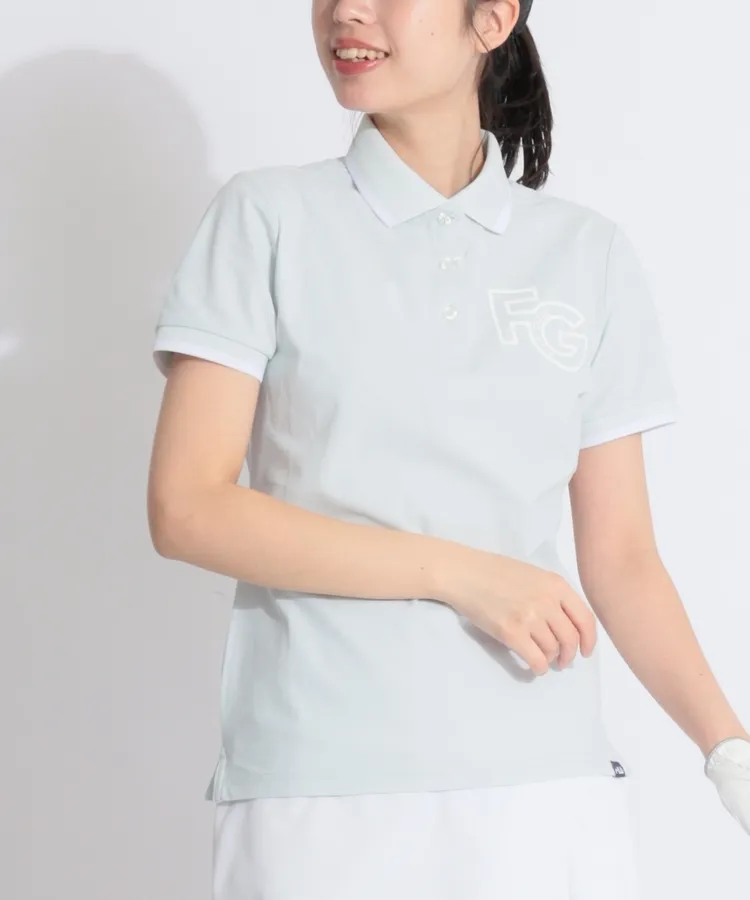 FG 【吸汗速乾UV】ロゴプリント鹿の子半袖ポロシャツ