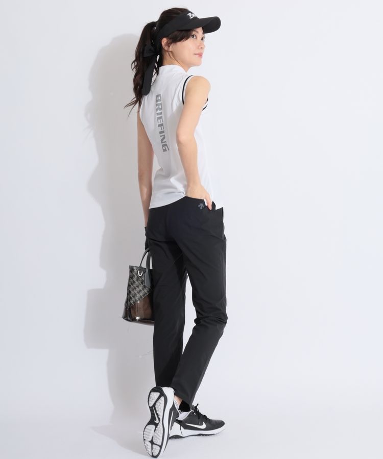 8月迄お値下げです！ブリーフィングモックネックノースリーブブラック ブリーフィングゴルフ BR 【ストレッチ】バックプリントモック