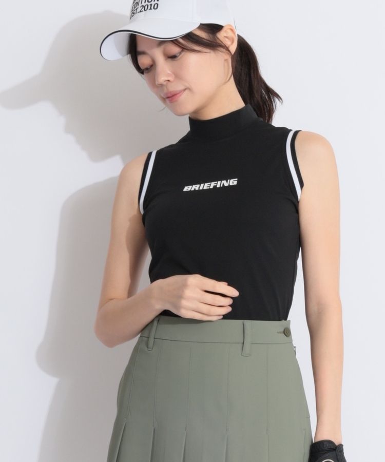 美品❗️ブリーフィングゴルフ　モックネック　ノースリーブ　バイカラー　グレー系 美品❗️ブリーフィングゴルフ モックネック ノースリーブ バイ
