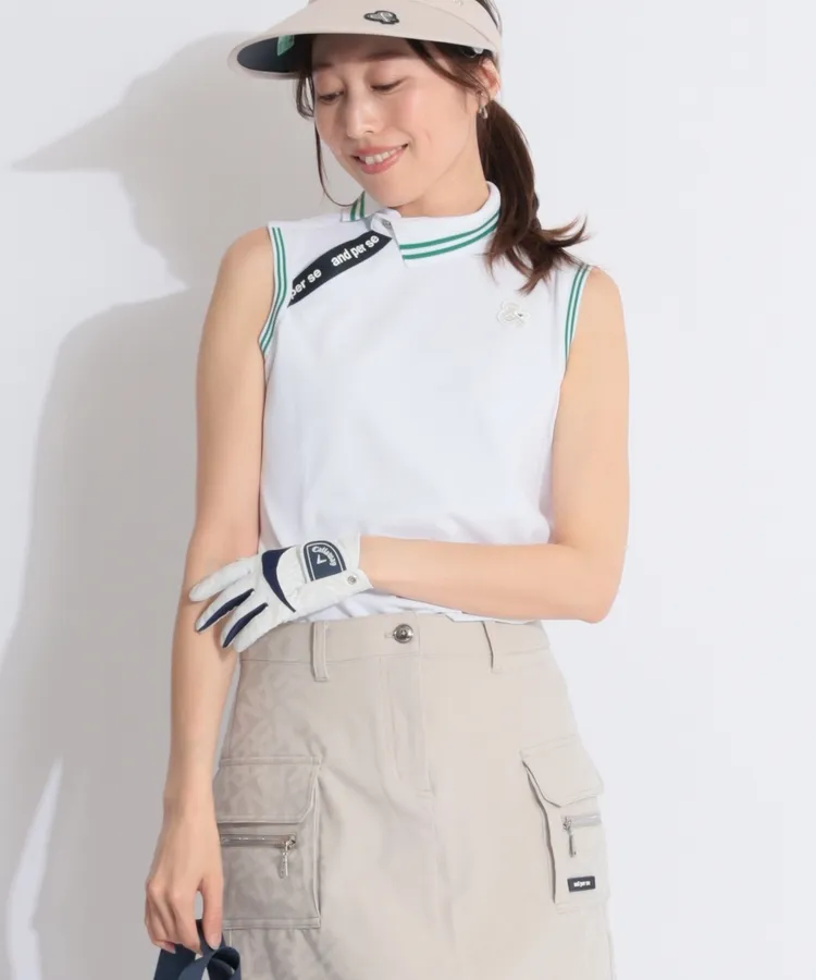 and per se アンパスィ ストレッチ ロゴジャカード長袖