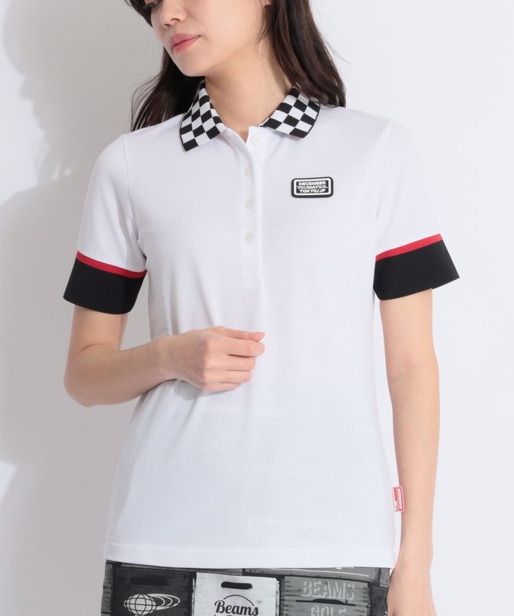 ディセンバーメイ　ポロシャツ　M ディッセンバーメイ DM 【ストレッチ】ブロックカラーニット半袖