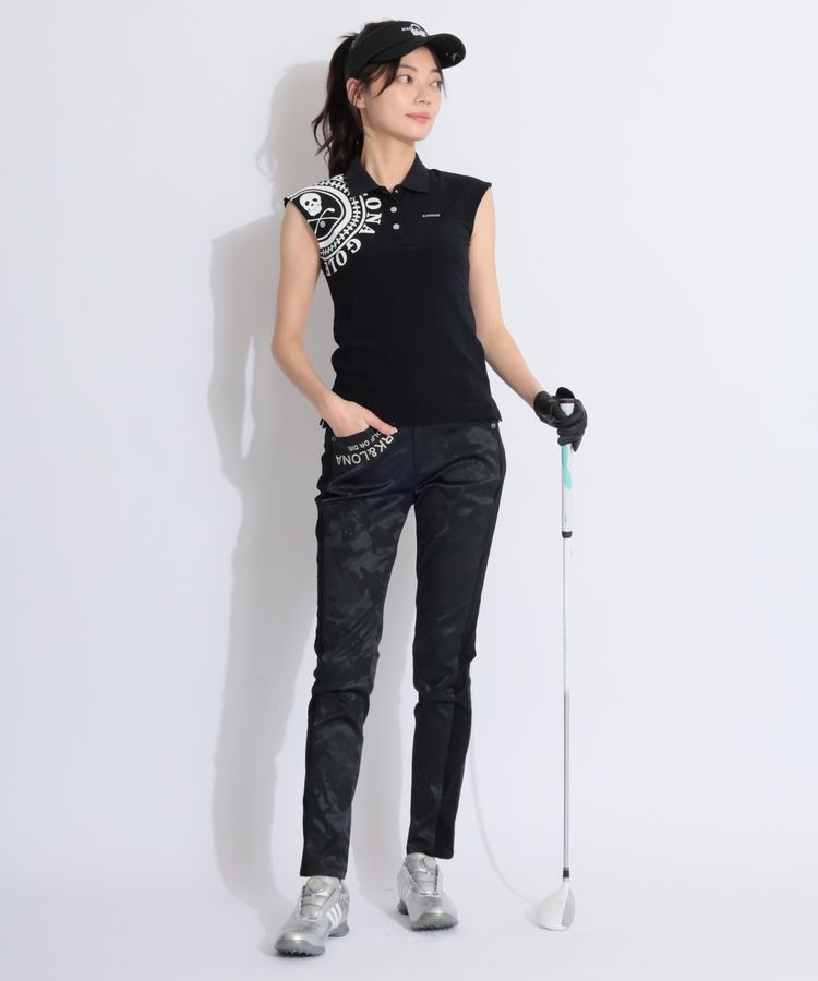 MARK&LONA フレンチスリーブ ポロシャツ マーク＆ロナ ML 【接触冷感】ビッグスカルメッシュ切替フレンチ