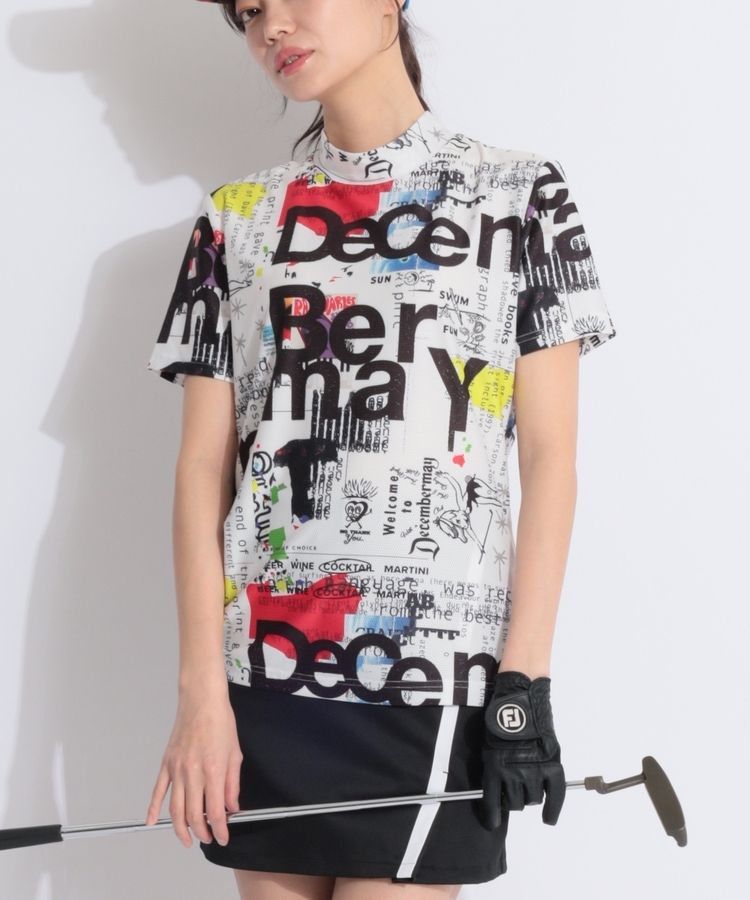 ディッセンバーメイ DM グラフィックプリントモックネック半袖