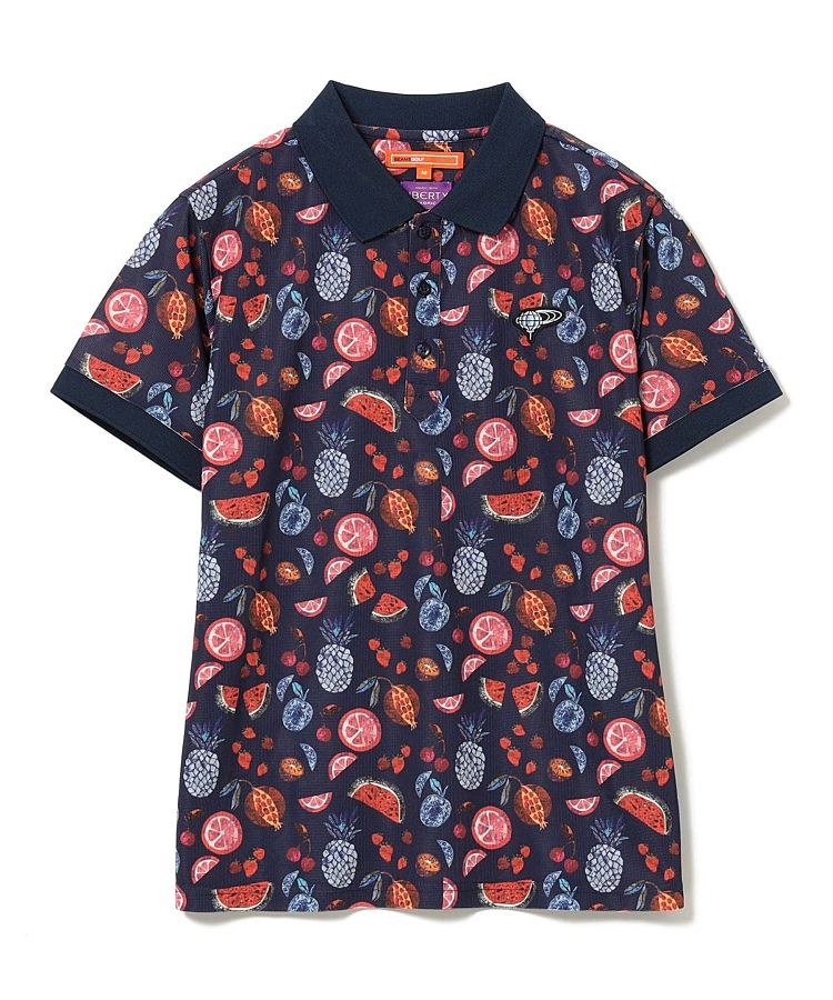ビームスゴルフ BE 【LIBERTY】【UV】フルーツ柄半袖ポロシャツ