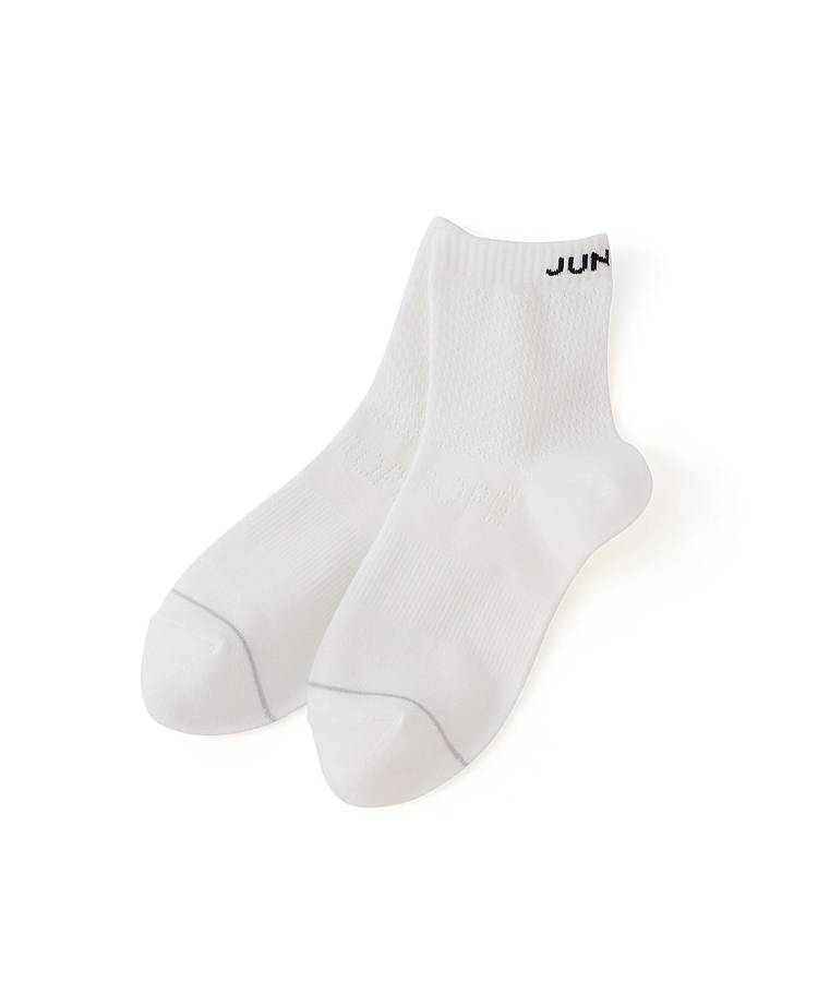 JR 【吸水速乾】バックロゴ透かし編みミドルソックス