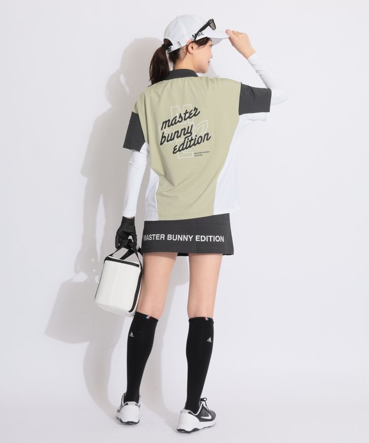 マスターバニー MB バックプリントカラーブロック切替半袖ポロシャツ