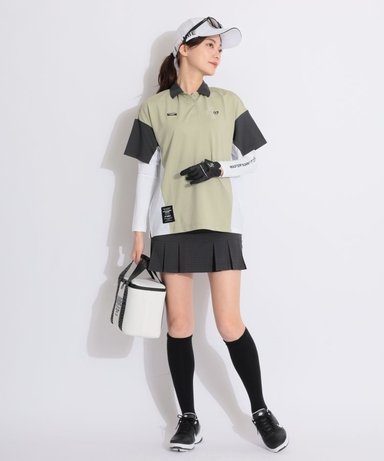 マスターバニー MB バックプリントカラーブロック切替半袖ポロシャツ