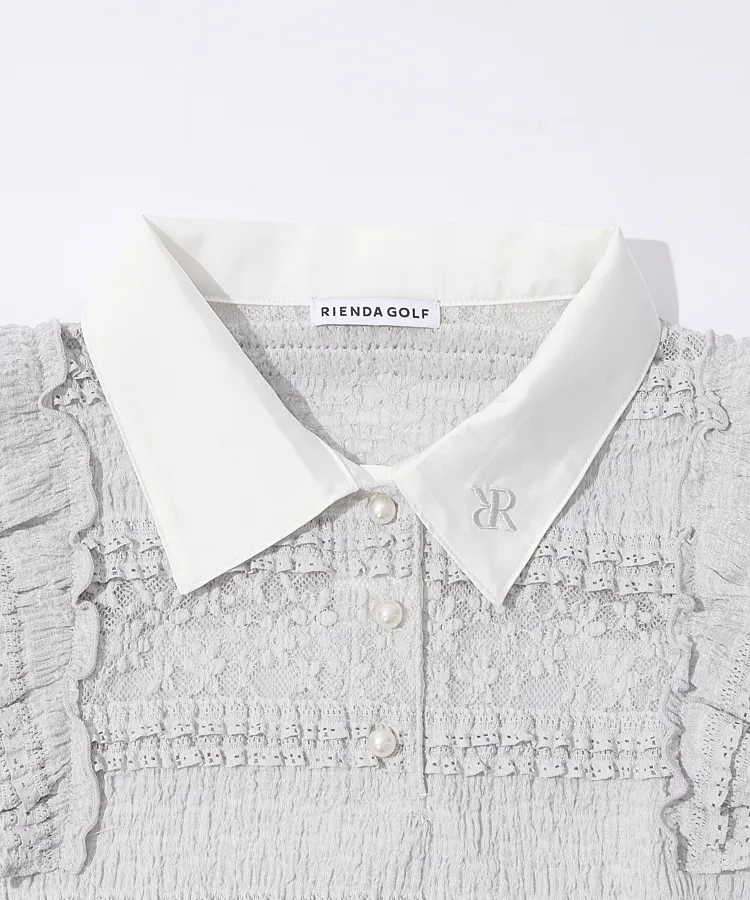 リエンダゴルフ RI フラワーレースノースリーブワンピース レディース