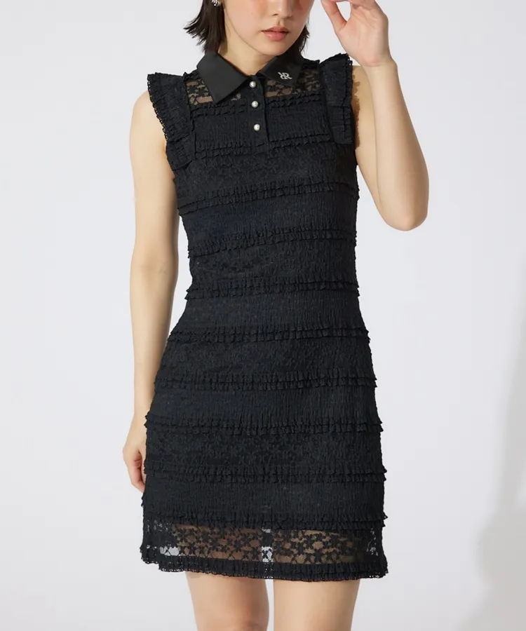 新品✨リエンダゴルフ　リエンダスエルタ　ゴルフ　ノースリーブ　ペプラム リエンダゴルフ RI フラワーレースノースリーブワンピース レディース