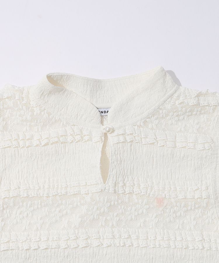 リエンダゴルフ RI フラワーレースノースリーブポロシャツ