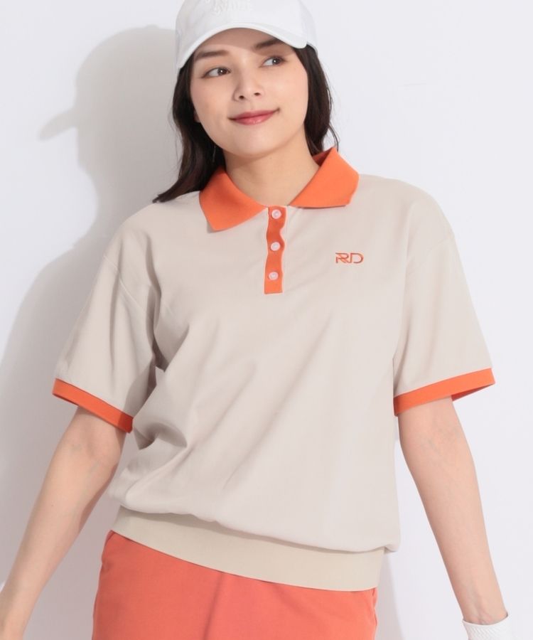 tシャツ 「RIENDA GOLF」RDバイカラールーズポロシャツ 半袖 夏服 レディース RIENDA GOLF tシャツ 「RIENDA GOLF」RDバイカラールーズ