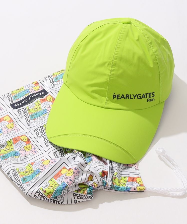 新品タグ付き　PEARLY GATES レインキャップ ネイビー パーリーゲイツ PG 【RAIN】【撥水】巾着袋付きレインキャップ