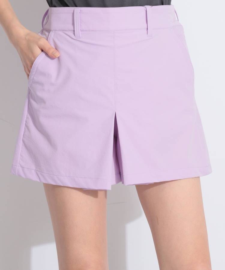 AS 【ストレッチ】ボックスプリーツキュロットパンツ