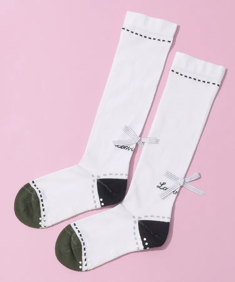 ランバン スポール LV リボン付きハイソックス レディースゴルフ