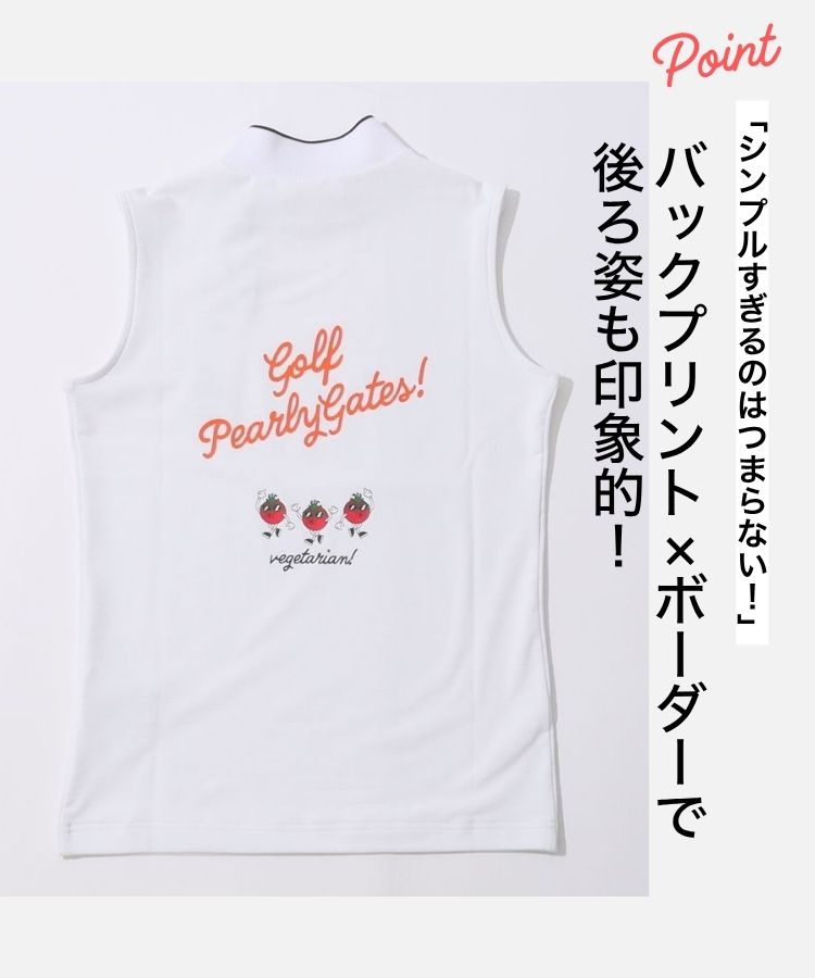 パーリーゲイツ PG バックプリントボーダー柄ノースリーブ