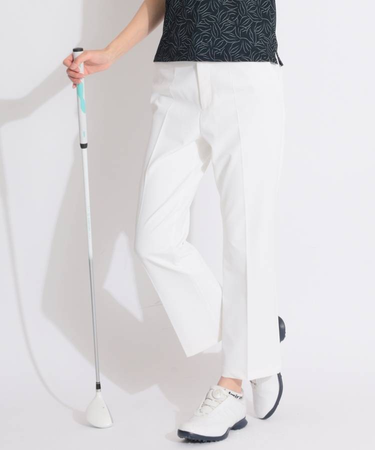 BE 【撥水UV】センタープレスストレートパンツ