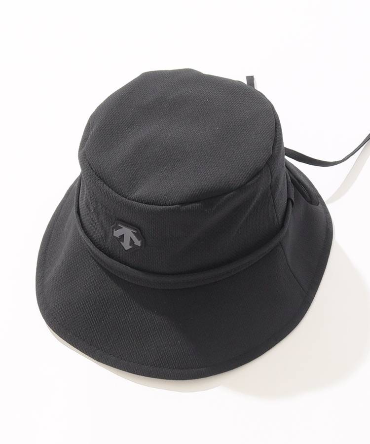 DESCENTE リボン付きバケットハット ブラック❣️ DESCENTE リボン付きバケットハット ブラック❣️ - メルカリ