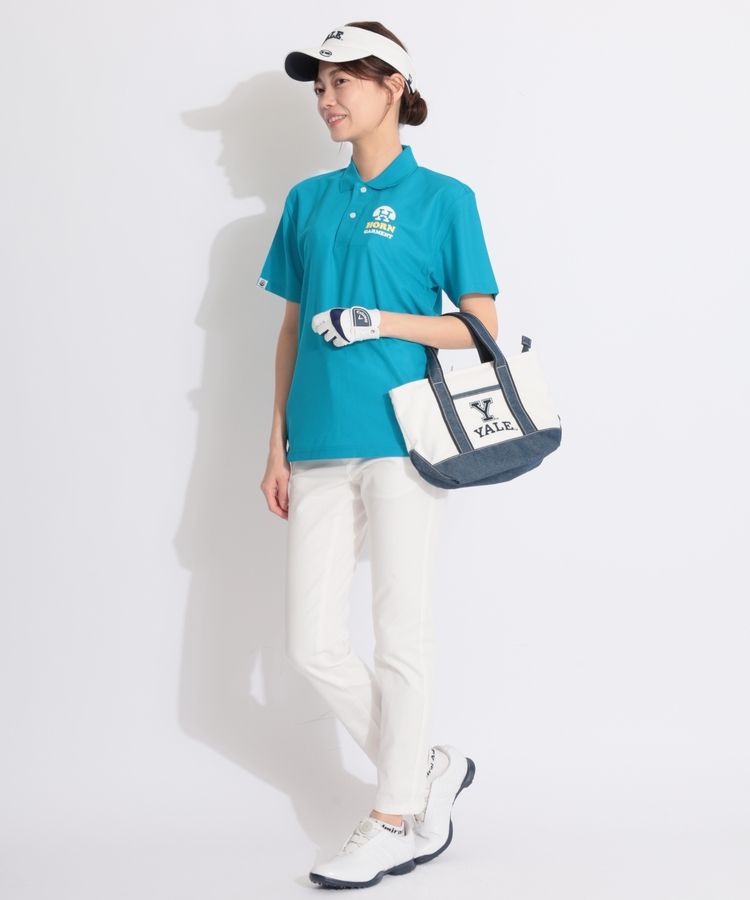 【新品】ホーンガーメント　ゴルフ　ポロシャツ　レディース　Mサイズ　白 新品】ホーンガーメント ゴルフ ポロシャツ レディース Mサイズ 白