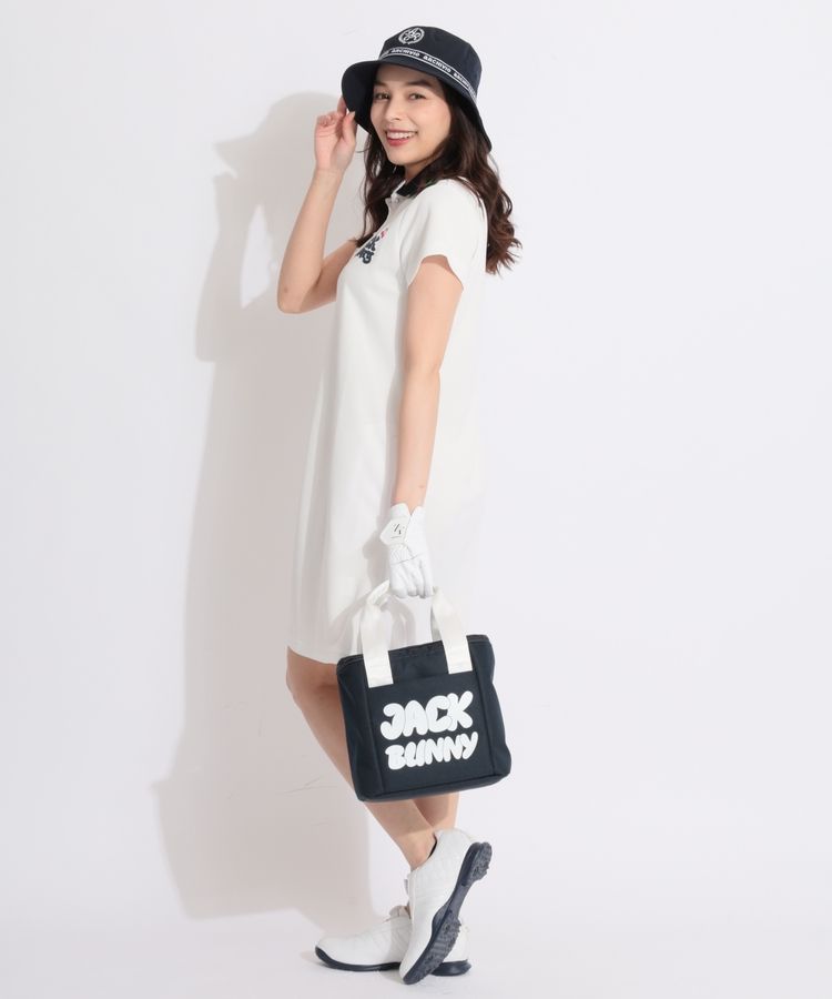 ジャックバニー JB 【軽量遮熱】チェリー刺繍半袖ポロワンピース