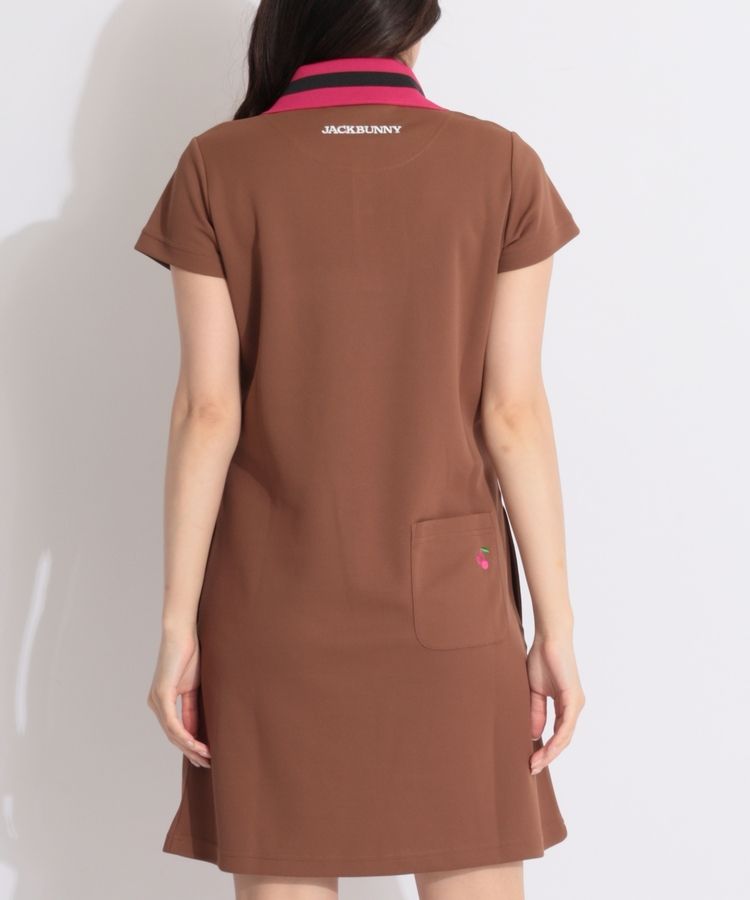 ジャックバニー JB 【軽量遮熱】チェリー刺繍半袖ポロワンピース