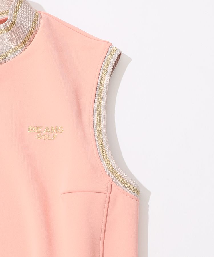 BEAMS GOLFレディースゴルフMリブラインダンボールノースリーブワンピース ビームスゴルフ BE リブラインダンボールノースリーブワンピース