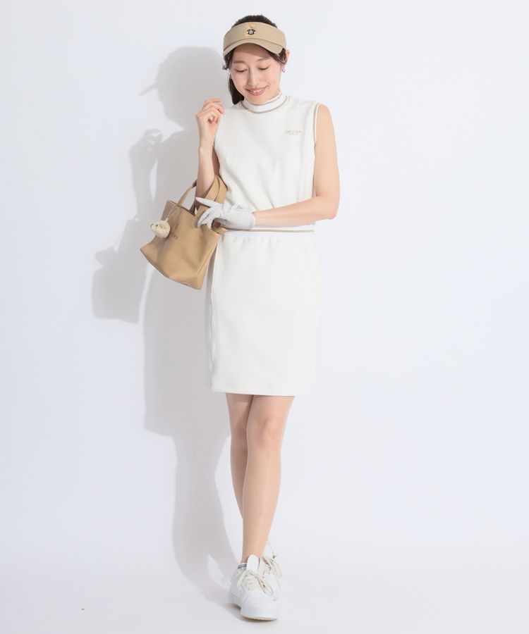 BEAMS GOLFレディースゴルフMリブラインダンボールノースリーブワンピース ビームスゴルフ BE リブラインダンボールノースリーブワンピース