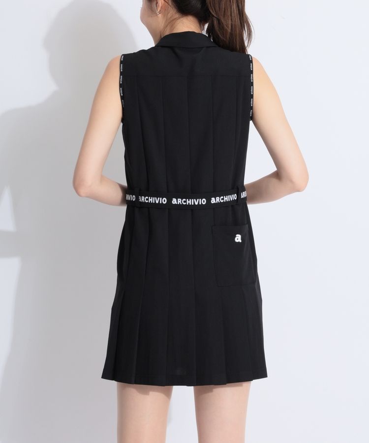 アルチビオ　ARCHIVIO　36　吸汗UV速乾ワンピース　ノースリーブワンピ アルチビオ AR 【吸汗速乾UV】ベルト付きバックプリーツ