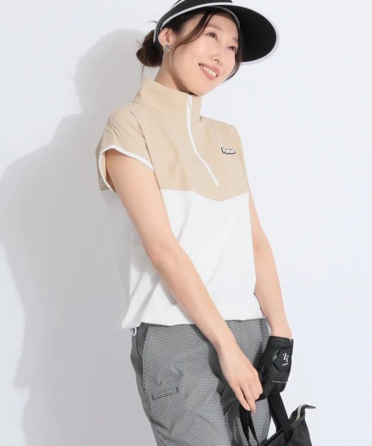 モナデルソル MD バイカラーバックプリントフレンチスリーブプル