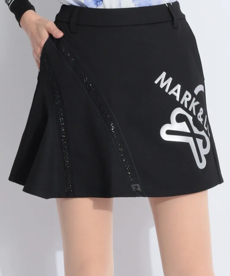 マーク＆ロナ ML 水彩風スカルプリントノースリーブポロシャツ