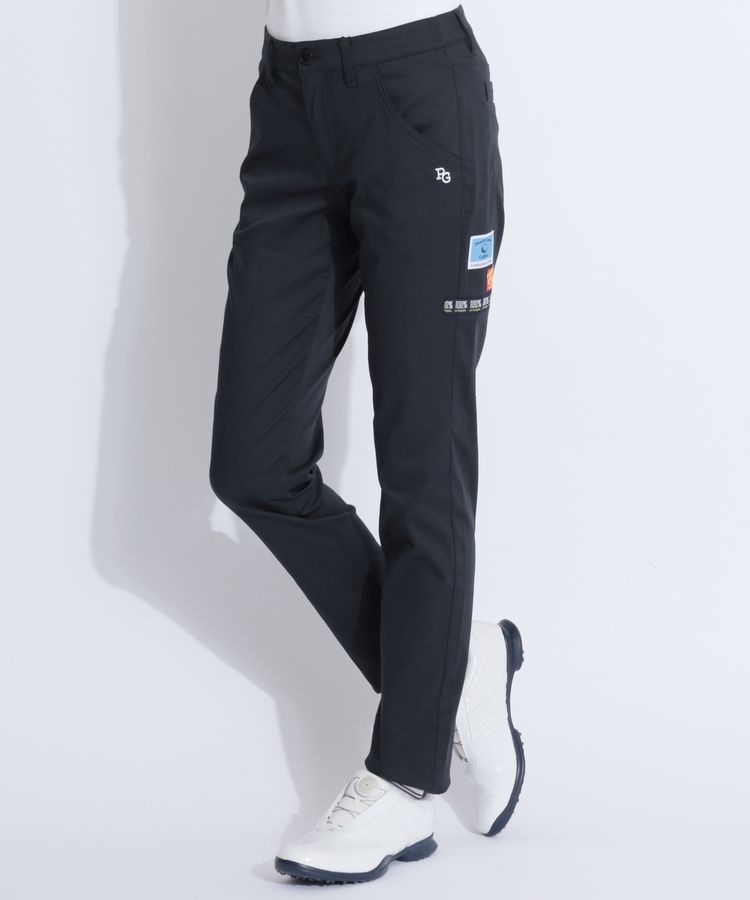 パーリーゲイツ　ロングパンツ　ストレッチ　ロゴ総柄　ロゴ刺繍　濃紺　サイズ2 パーリーゲイツ ロングパンツ ストレッチ ロゴ総柄 ロゴ刺繍 濃紺