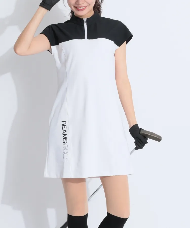 BEAMSGOLF グレー ハーフジップワンピース BEAMSGOLF グレー ハーフジップワンピース BEAMSGOLF グレー