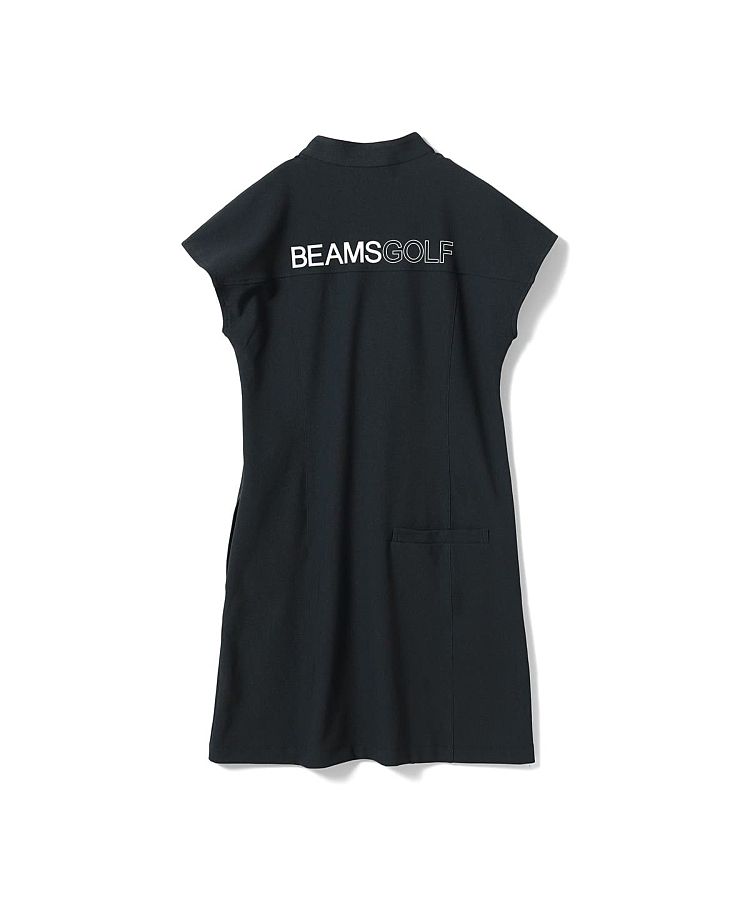 BEAMS GOLF レディース スリーブレスワンピース L ビームスゴルフ BE ハーフジップフレンチスリーブワンピース