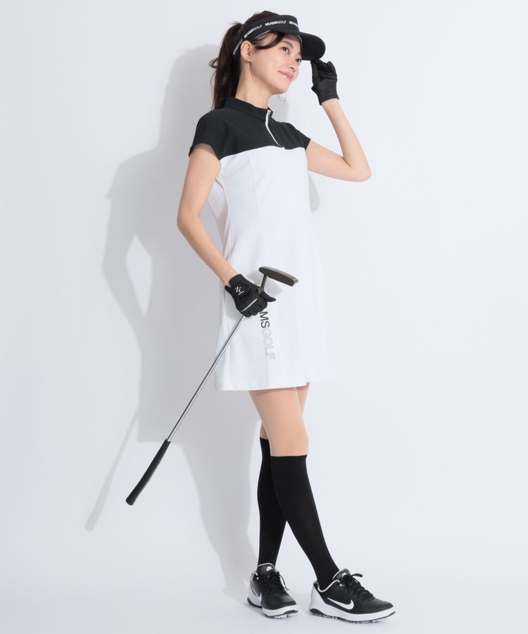 ビームスゴルフ BE ハーフジップフレンチスリーブワンピース